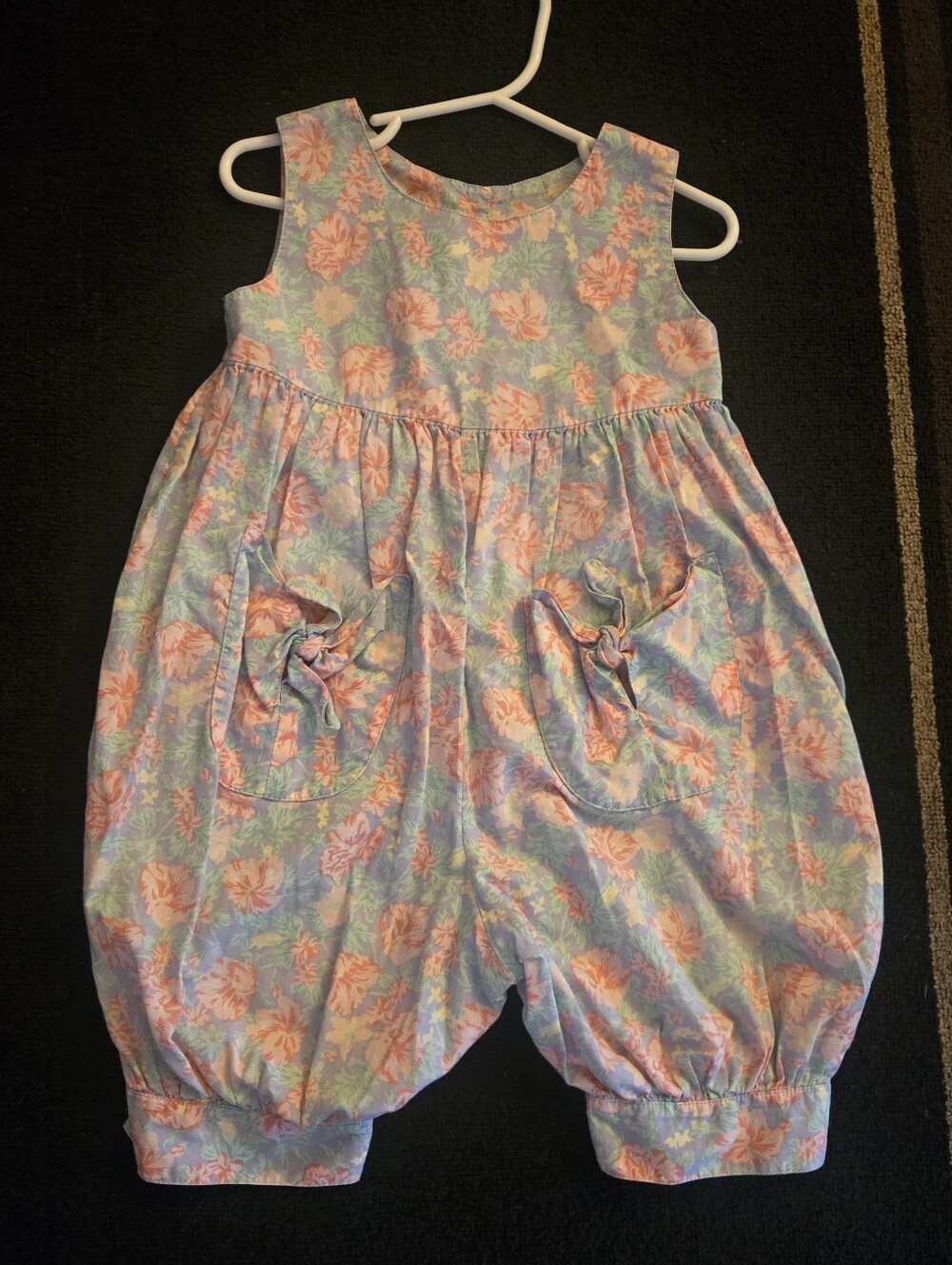 Vintage Floral Pastel Bubble Romper - Pink & Lavender